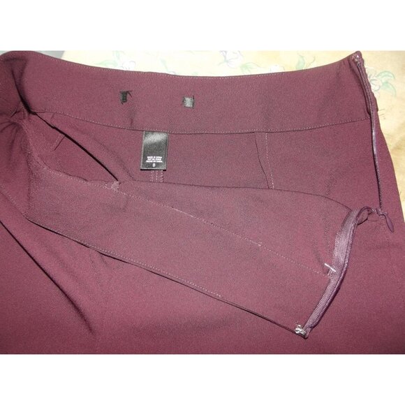 Victoria's Secret Moda Dress Pants 0x 34"inseam Wine Burgundy low rise Flare Leg - Picture 3 of 7